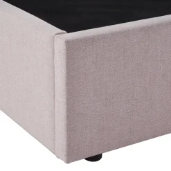 NAGOYA Lit coffre en tissu avec tête de lit ondulée 160x200cm
