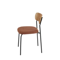 NALON Lot de 2 chaises en tissu bouclette et métal