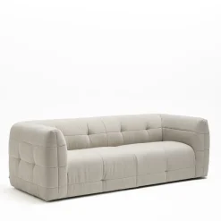NAOS Canapé droit 3 places en tissu à effet capitonné