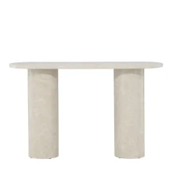 NARVIK Console ovale effet marbre L130cm