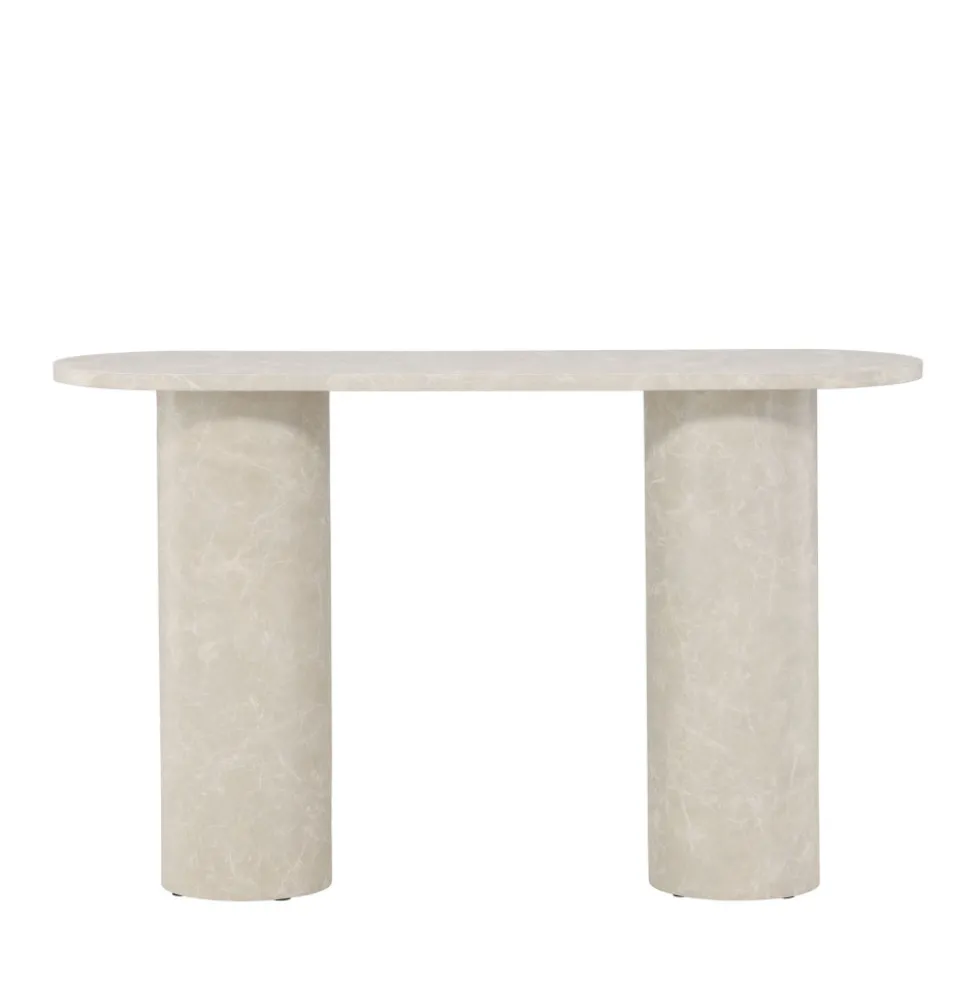 NARVIK Console ovale effet marbre L130cm