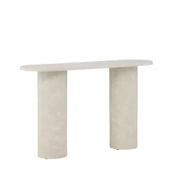 NARVIK Console ovale effet marbre L130cm