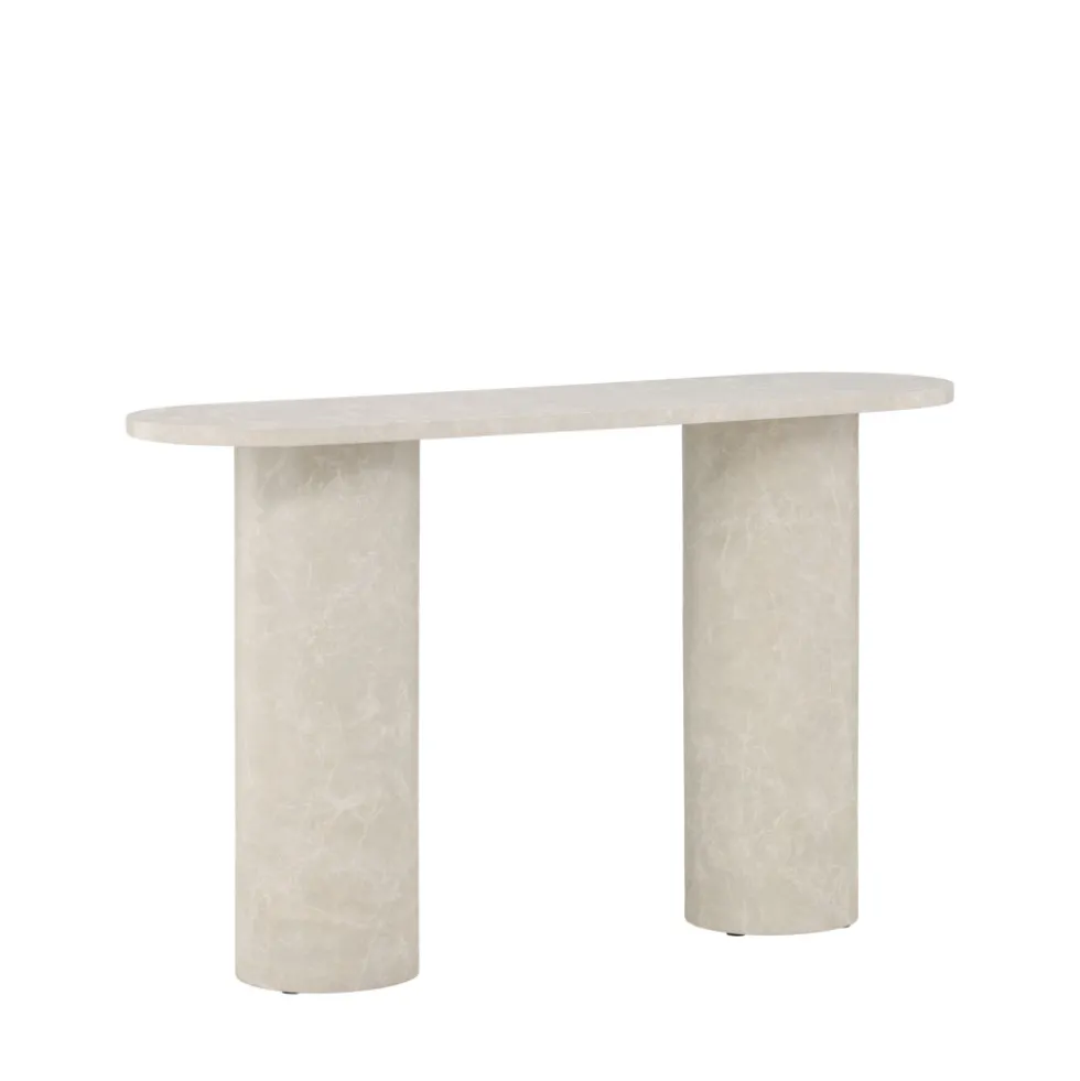 NARVIK Console ovale effet marbre L130cm