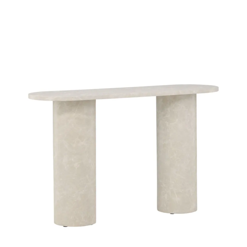NARVIK Console ovale effet marbre L130cm
