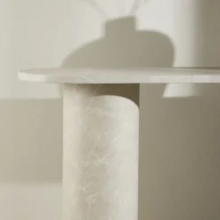 NARVIK Console ovale effet marbre L130cm