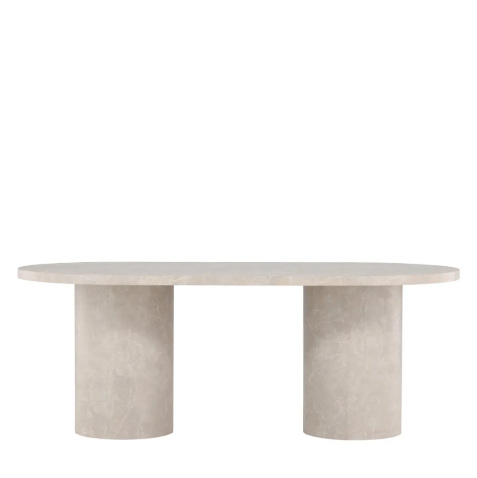 NARVIK Table à manger 8 personnes ovale effet marbre