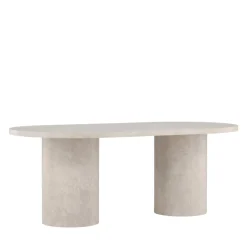 NARVIK Table à manger 8 personnes ovale effet marbre