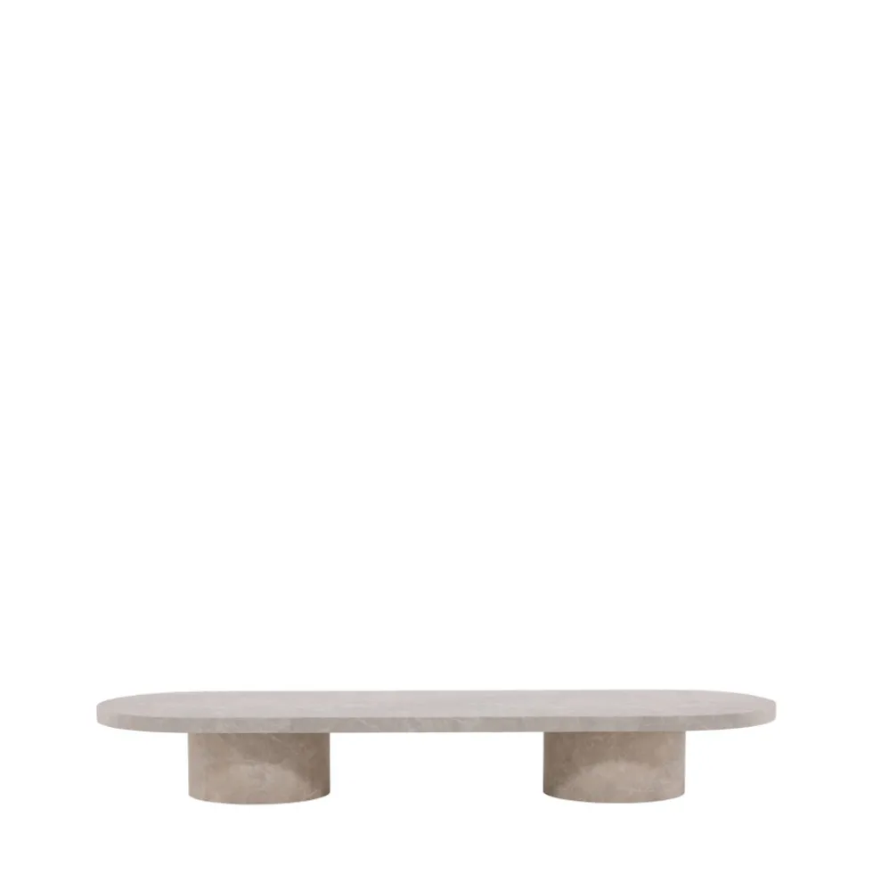 NARVIK Table basse ovale effet marbre 190x60cm