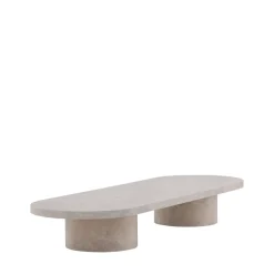 NARVIK Table basse ovale effet marbre 190x60cm