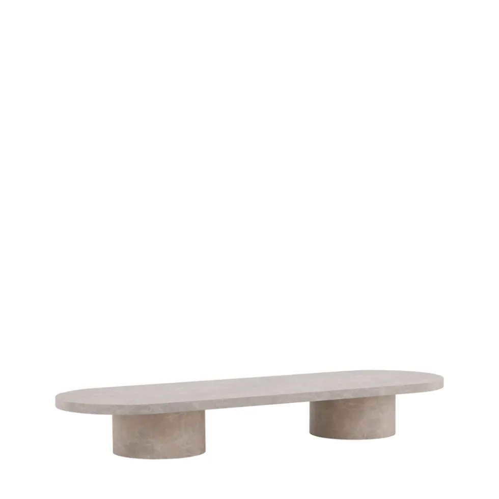 NARVIK Table basse ovale effet marbre 190x60cm