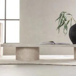 NARVIK Table basse ovale effet marbre 190x60cm