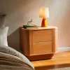 NAVAN Table de chevet 2 tiroirs en bois