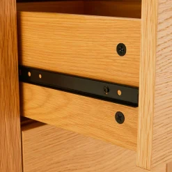 NAVAN Table de chevet 2 tiroirs en bois