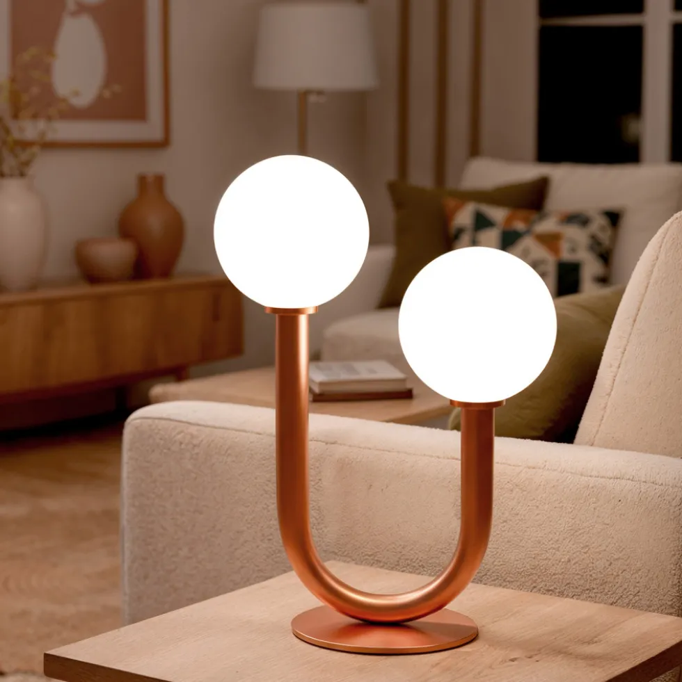 NEA Lampe à poser en métal et verre