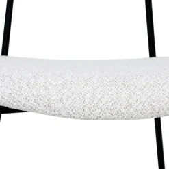 NELLY Lot de 2 chaises en tissu bouclette et métal