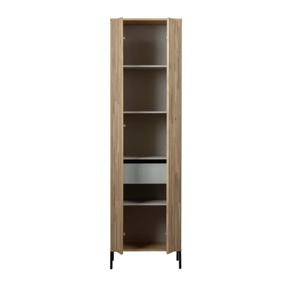NEW GRAVURE Colonne de rangement en bois 2 portes 1 tiroir H210cm