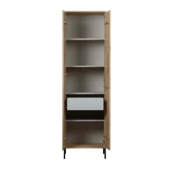 NEW GRAVURE Colonne de rangement en bois 2 portes 1 tiroir H210cm