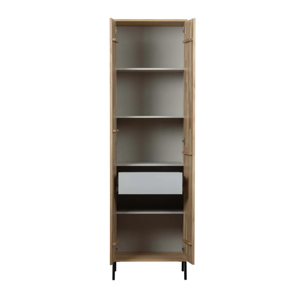 NEW GRAVURE Colonne de rangement en bois 2 portes 1 tiroir H210cm