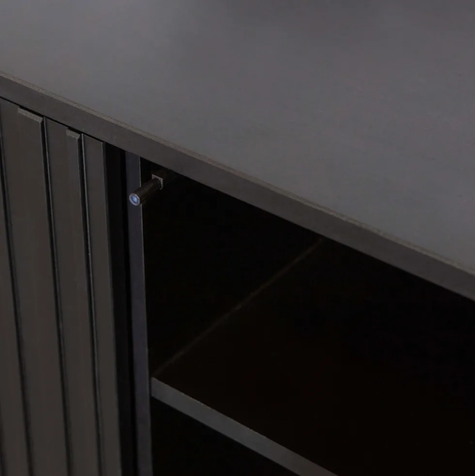 NEW GRAVURE Meuble TV 2 portes en bois L100cm