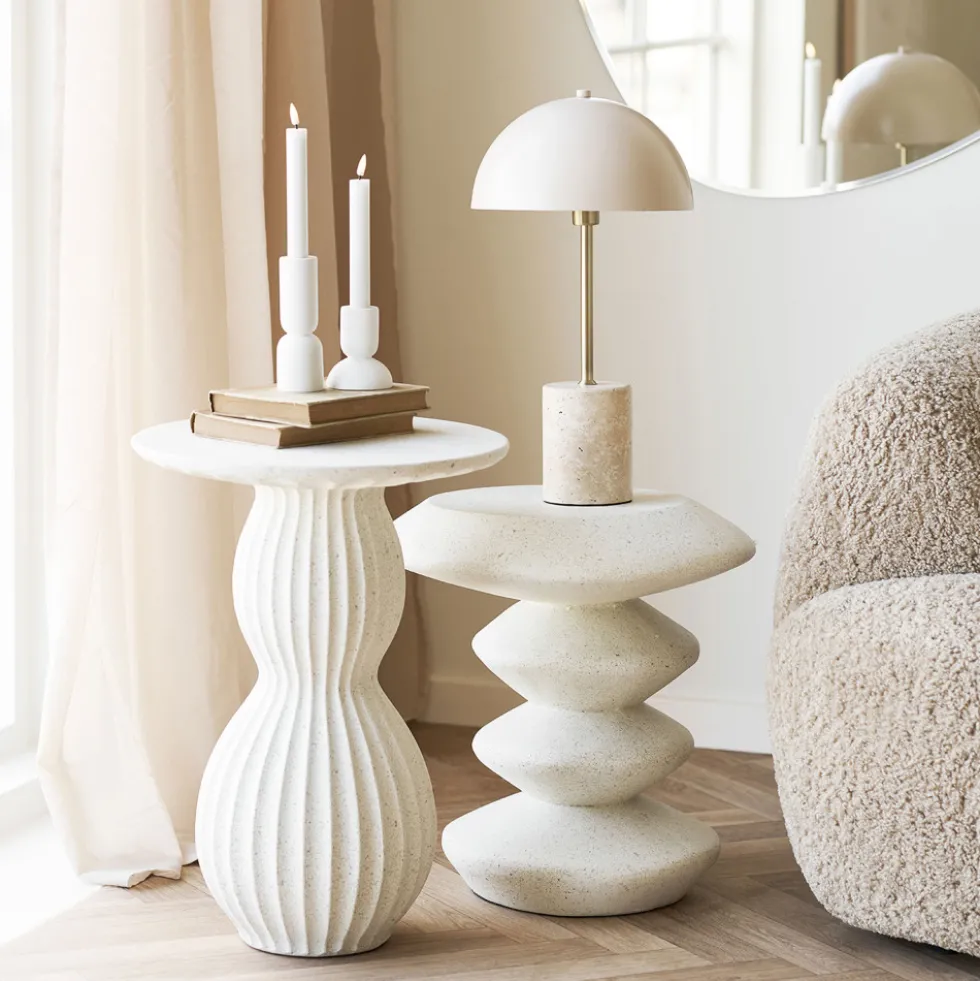 NEWTOWN Table d'appoint ronde en fibre d'argile 40x40cm