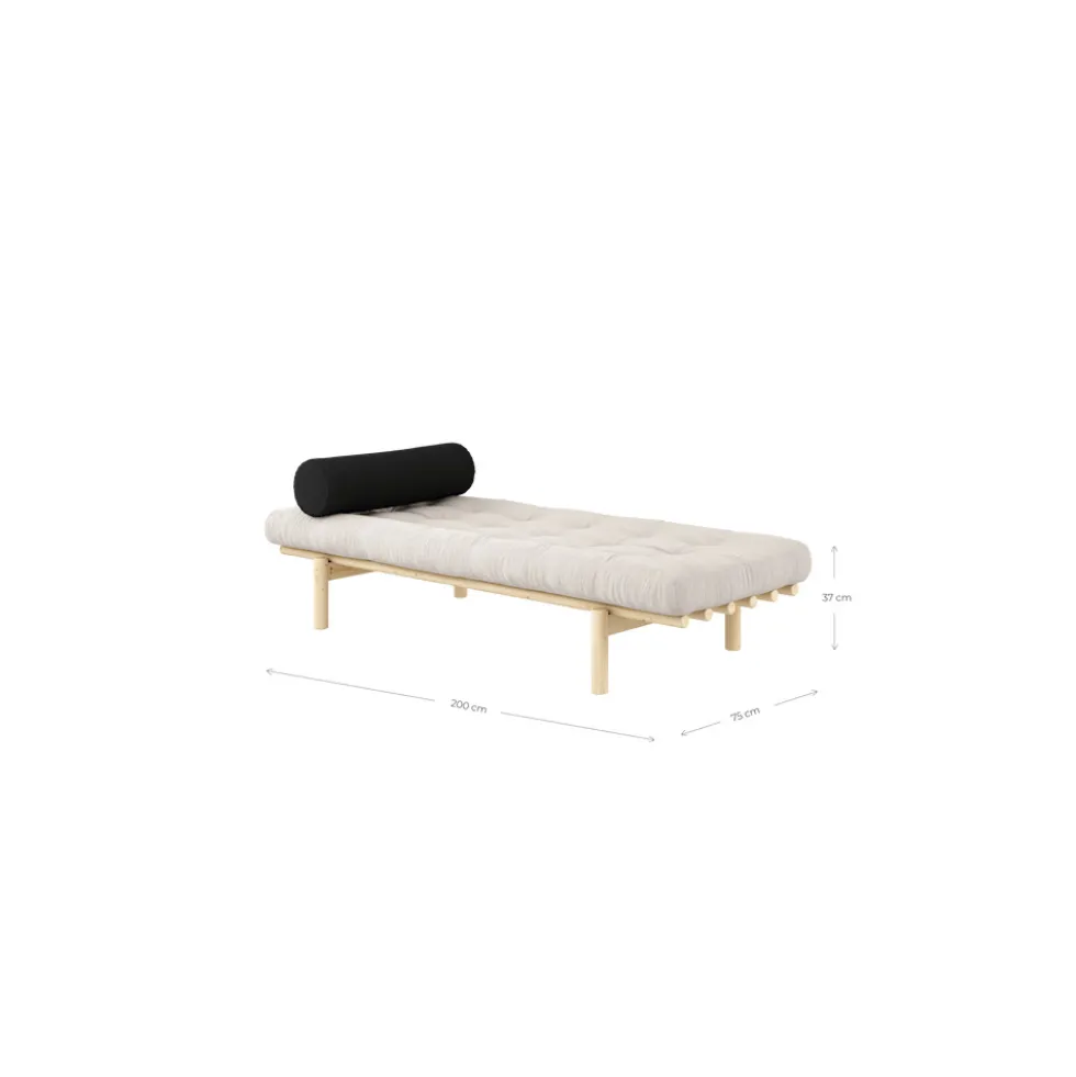 NEXT DAYBED Méridienne en bois naturel et tissu