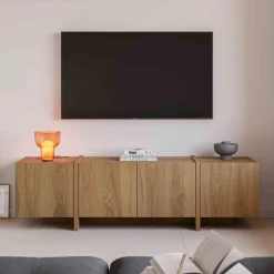 NICOLE Meuble TV 4 portes en bois 180cm