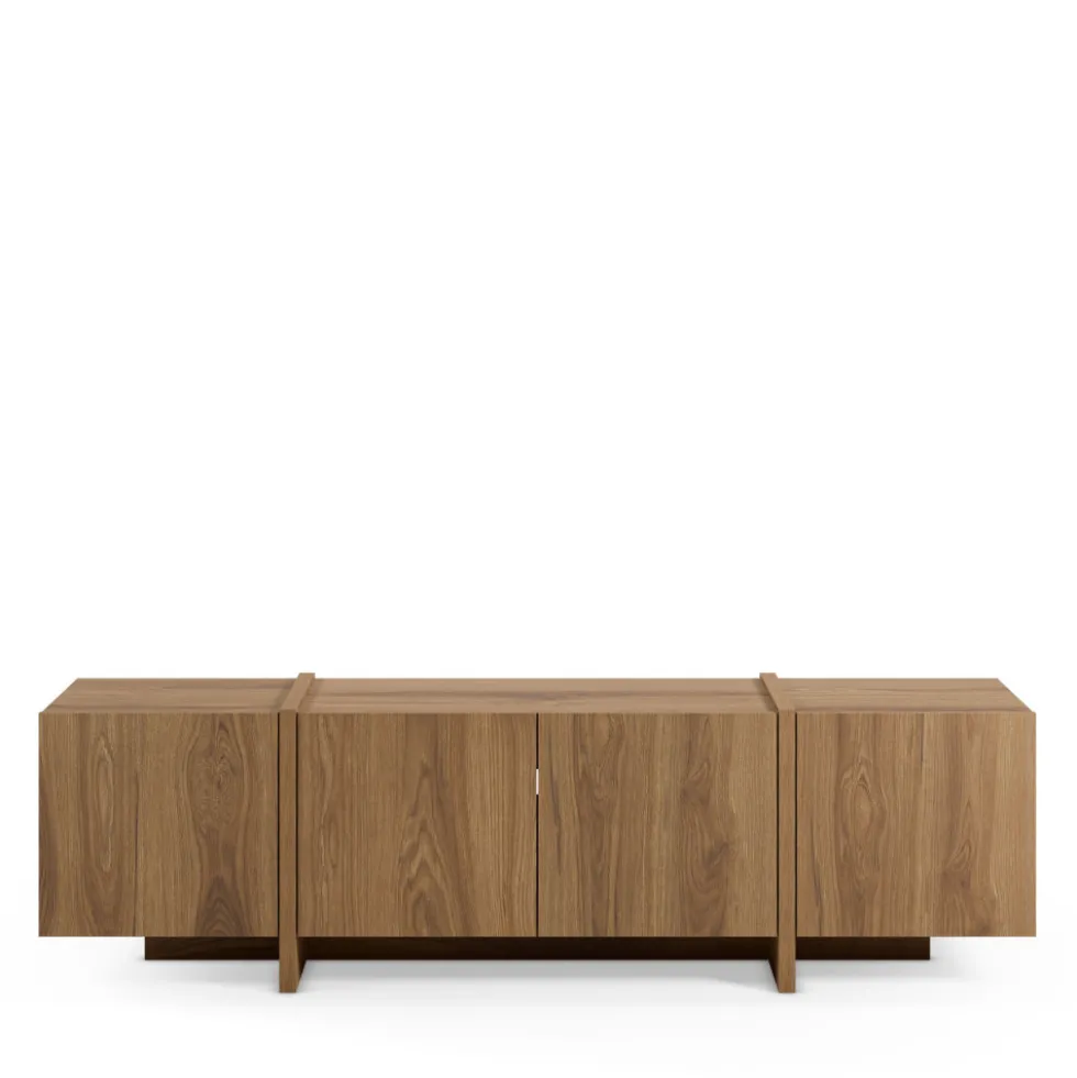NICOLE Meuble TV 4 portes en bois 180cm