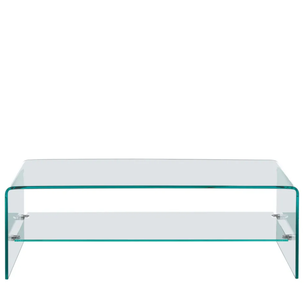 NIDO Table basse double plateau en verre L110cm