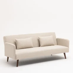 NIELSON Canapé convertible 3 places en tissu bouclette