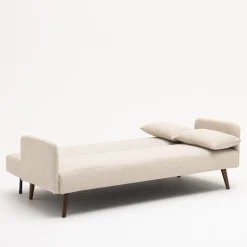 NIELSON Canapé convertible 3 places en tissu bouclette