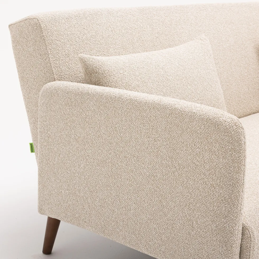 NIELSON Canapé convertible 3 places en tissu bouclette