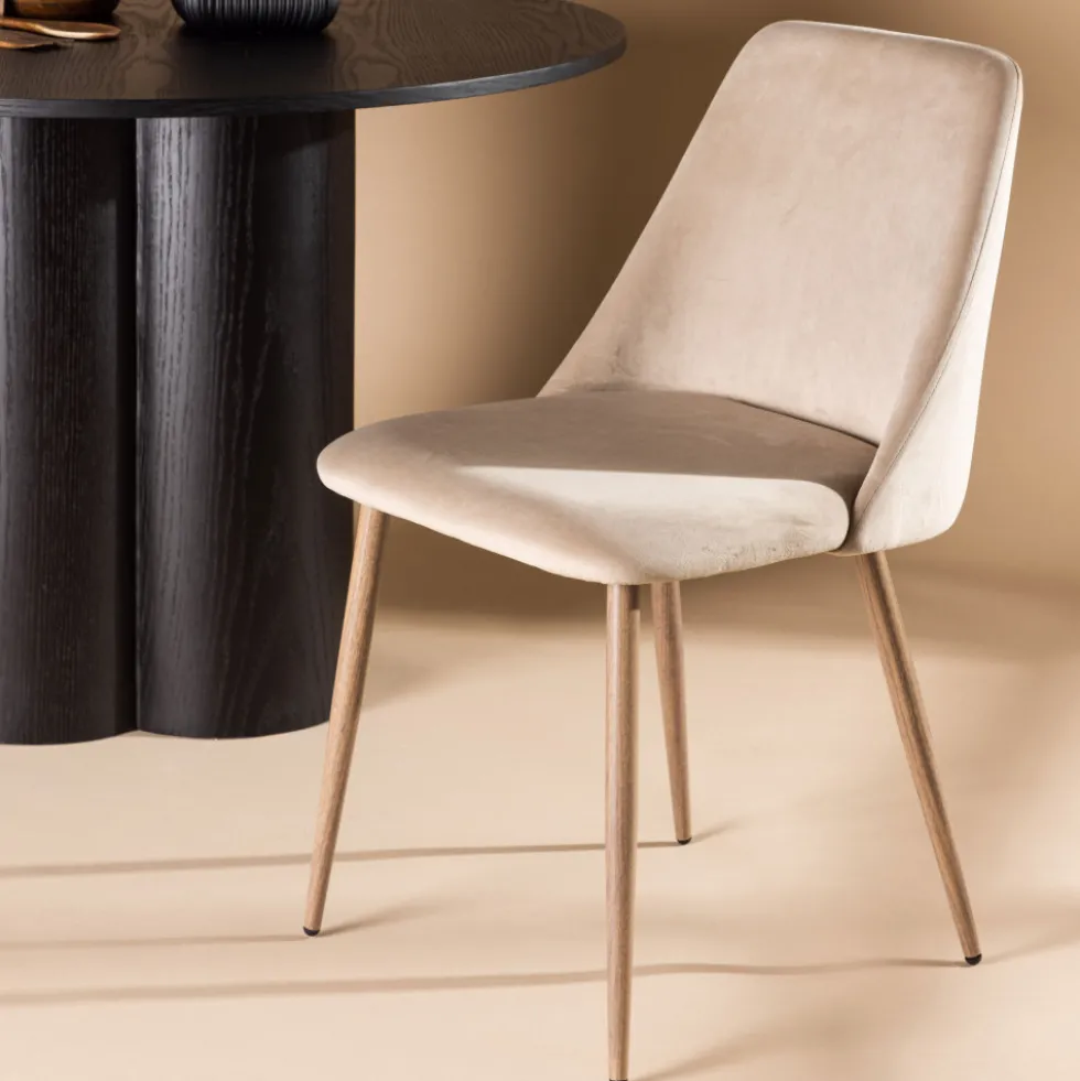 NIGHT Lot de 2 chaises en velours et métal