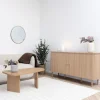NIKKO Buffet 2 portes coulissantes en bois L140cm