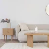 NIKKO Table de chevet 2 portes coulissantes en bois