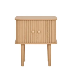 NIKKO Table de chevet 2 portes coulissantes en bois