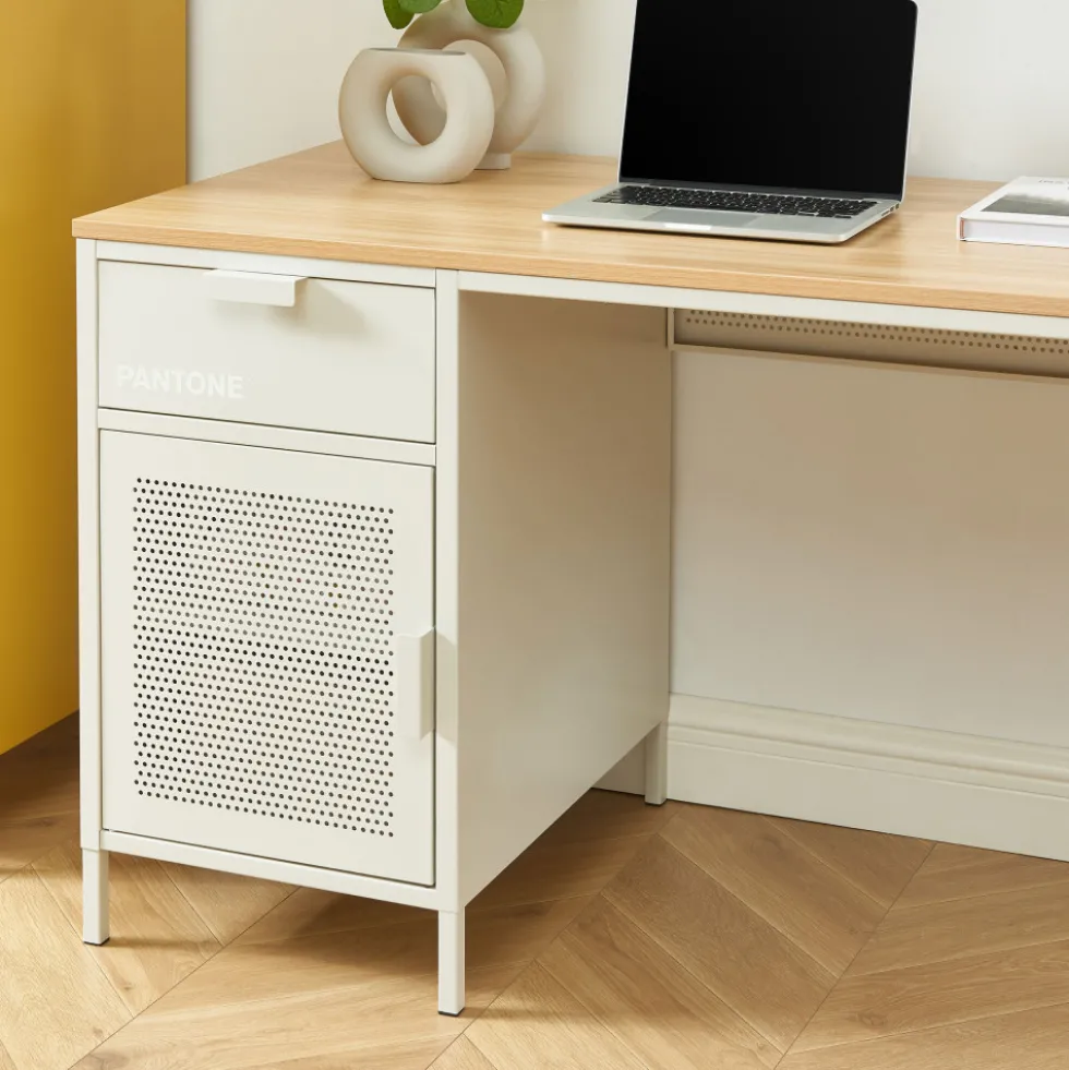 NINO Bureau 1 porte 1 tiroir en métal PANTONE L120cm