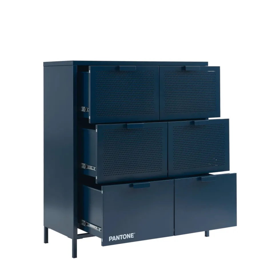 NINO Commode 6 tiroirs en métal PANTONE L90cm
