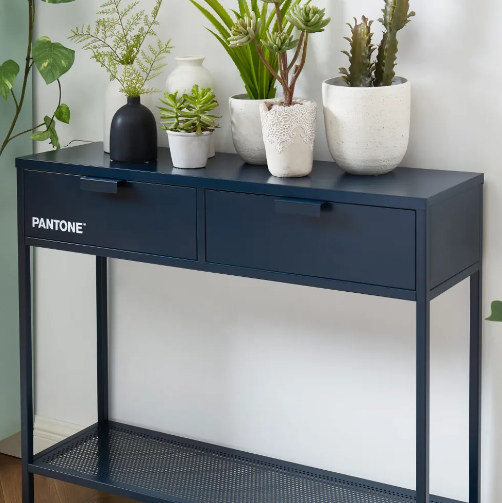 NINO Console 2 tiroirs en métal PANTONE L100cm