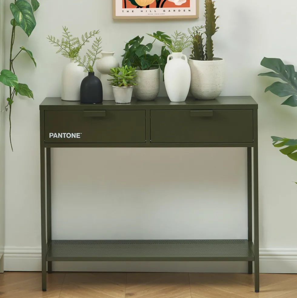 NINO Console 2 tiroirs en métal PANTONE L100cm