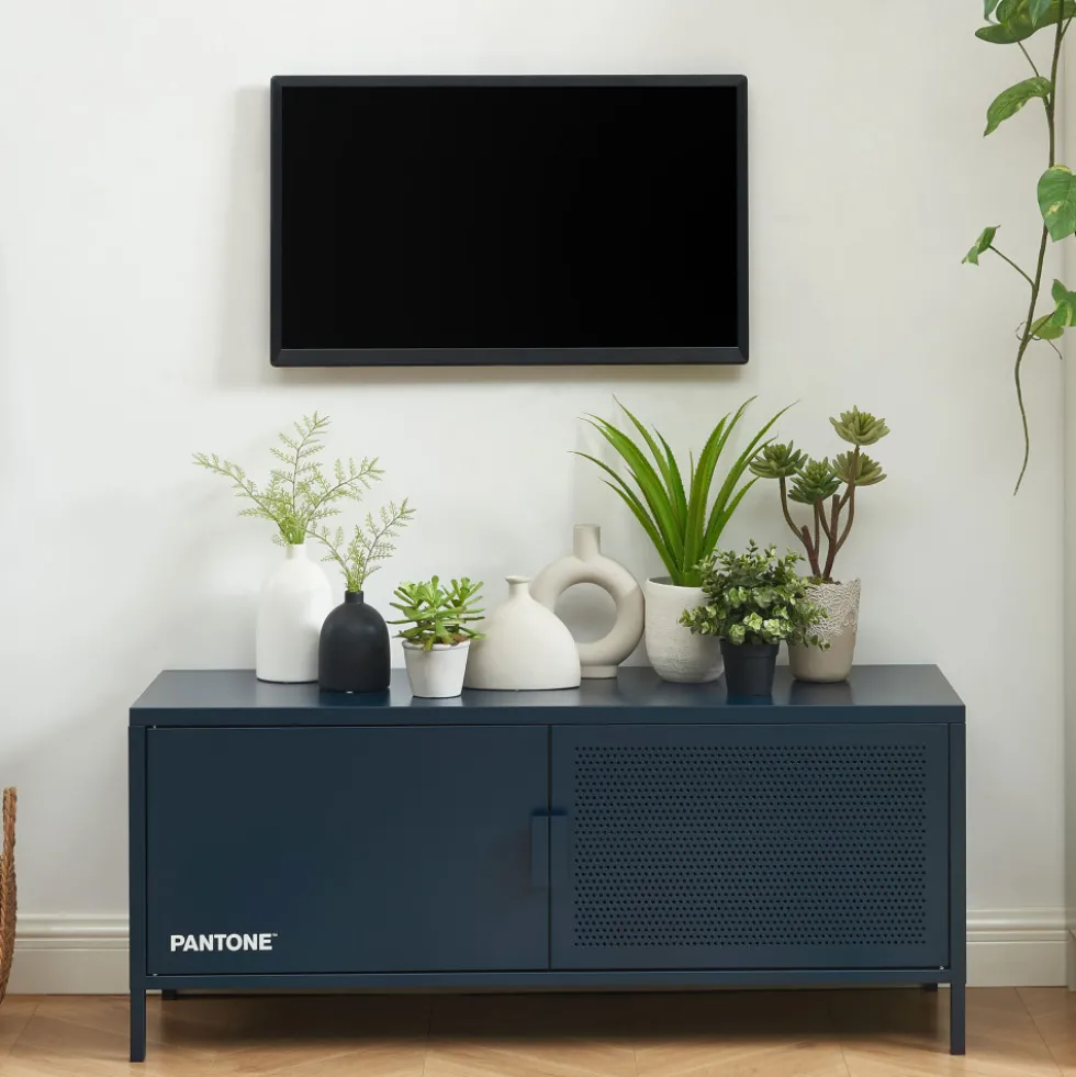 NINO Meuble TV 2 portes en métal PANTONE L120cm