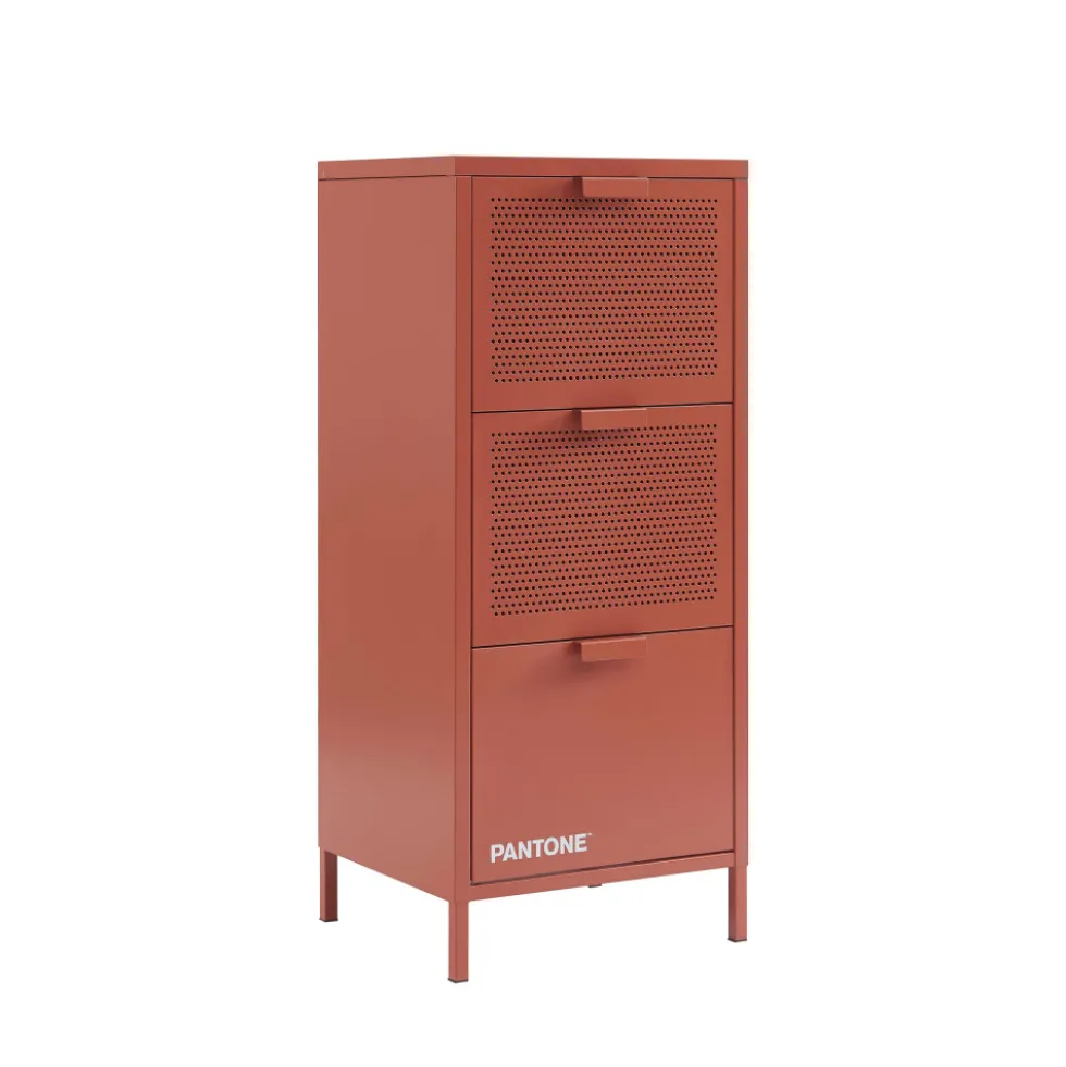 NINO Petit meuble de rangement 3 tiroirs en métal PANTONE H105cm