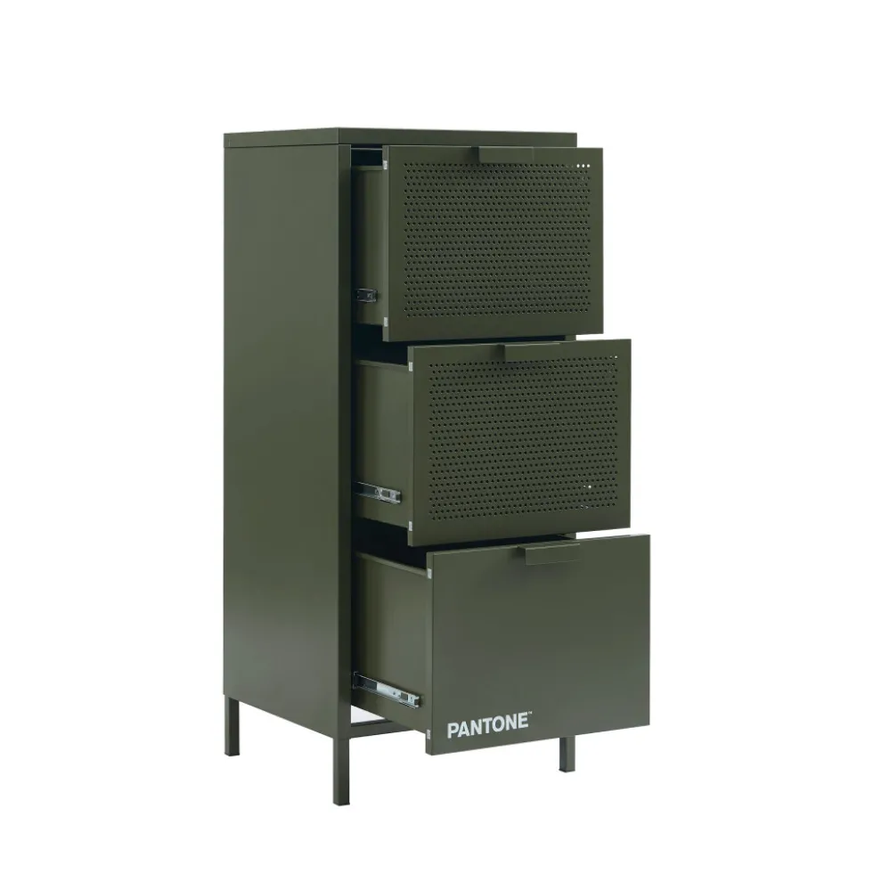 NINO Petit meuble de rangement 3 tiroirs en métal PANTONE H105cm