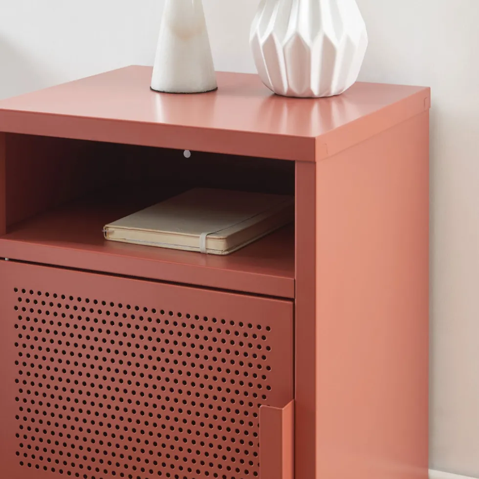 NINO Table de chevet 1 porte en métal PANTONE