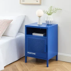NINO Table de chevet 1 porte en métal PANTONE