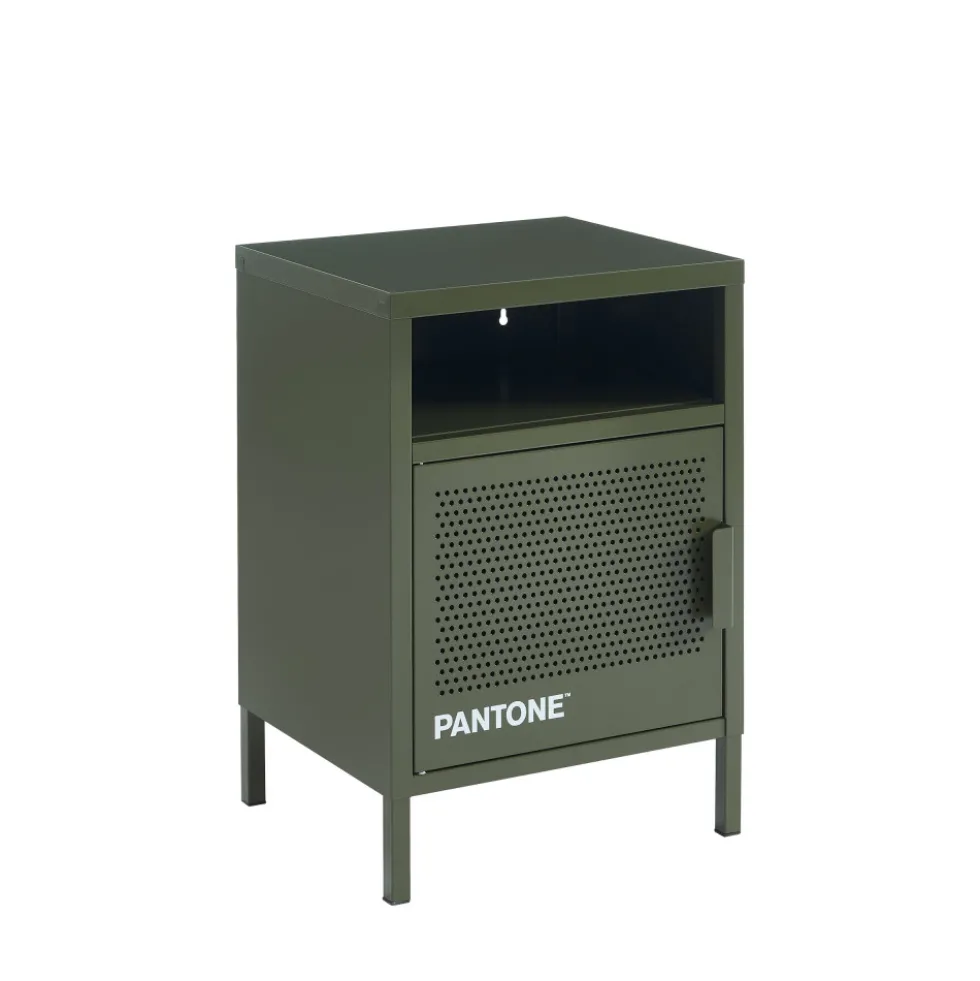 NINO Table de chevet 1 porte en métal PANTONE