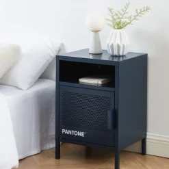 NINO Table de chevet 1 porte en métal PANTONE