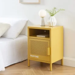 NINO Table de chevet 1 porte en métal PANTONE