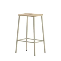 NOKI Lot de 2 tabourets de bar en bois et métal H65cm