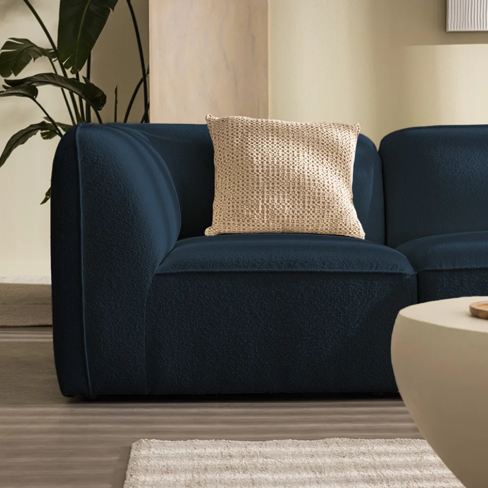 NOOR Chauffeuse pour canapé modulable en tissu bouclette