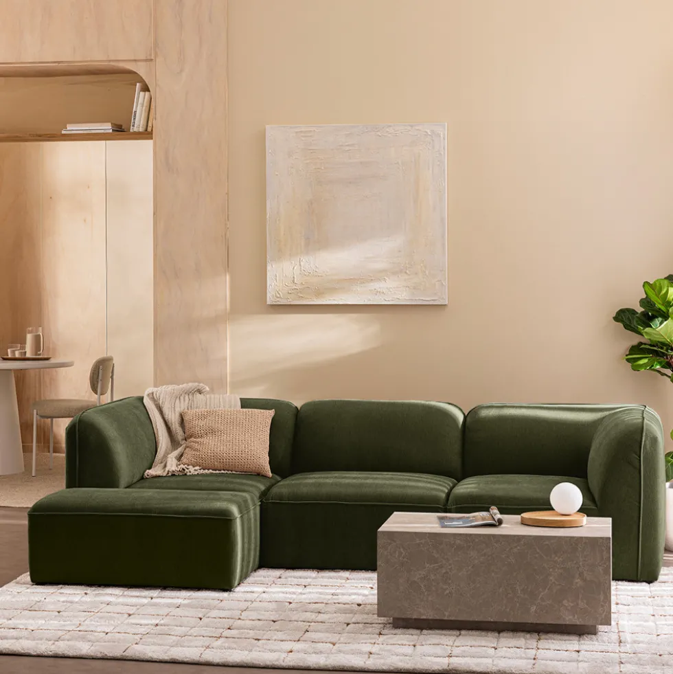 NOOR Pouf pour canapé modulable en tissu